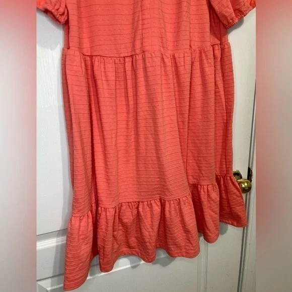 LOFT Puff Sleeve Flounce Swing Dress size L - Picture 14 of 16